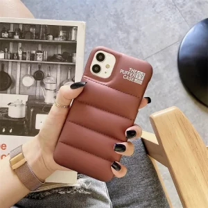 Silicone Puffer Back Cover For Apple iPhone Series - iPhone 11 Pro, Brown