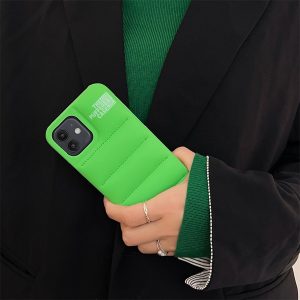 Silicone Puffer Back Cover For Apple iPhone Series - iPhone XR, Green