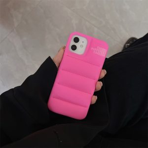 Silicone Puffer Back Cover For Apple iPhone Series - iPhone X/XS, Pink