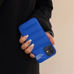 Silicone Puffer Back Cover For Apple iPhone Series - iPhone 13 Mini, Blue
