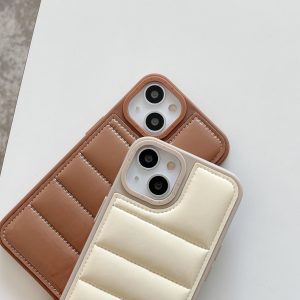 Puffer Fashion Silicon Case For Apple iPhone Series - iPhone X/XS, White