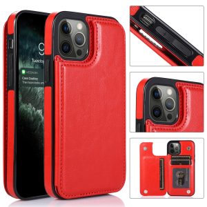 Retro Wallet Case for Apple - iPhone 15 Pro, Red