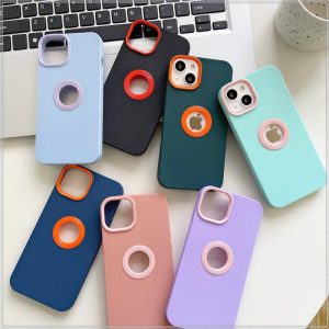 Premium Silicon With Logo Cut  Case For Apple iPhone Series