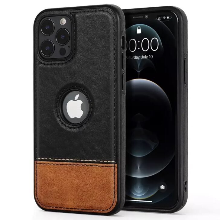 Designer Leather Logo Cut Case for Apple iPhone Series