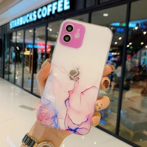 Watercolour Transparent Silicone Case for Apple iPhone Series - iPhone 11 Pro, Pink