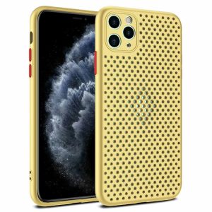 Camera Protection Mesh Silicone Back Case for Apple iPhone Series - iPhone XS Max, Yellow