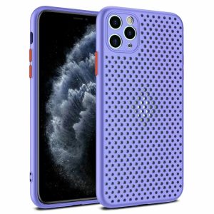Camera Protection Mesh Silicone Back Case for Apple iPhone Series - iPhone 13 Pro Max, Lavender Grey