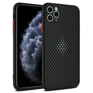 Camera Protection Mesh Silicone Back Case for Apple iPhone Series - iPhone 11 Pro, Black