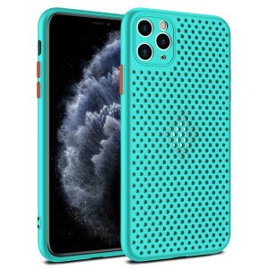 Camera Protection Mesh Silicone Back Case for Apple iPhone Series - iPhone 13 Pro, Sea Blue
