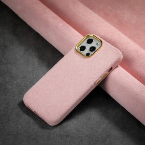 Premium Fabric Case For Apple iPhone Series - iPhone 13 Pro Max, Pink