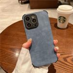 Camera Protection Premium Leather Fabric Case For Apple iPhone Series