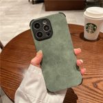 Camera Protection Premium Leather Fabric Case For Apple iPhone Series