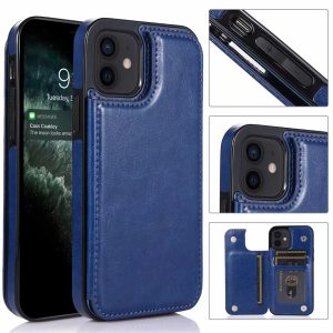 Retro Wallet Case for Apple - iPhone 12/12 Pro, Navy Blue