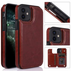 Retro Wallet Case for Apple - iPhone 13 Mini, Brown