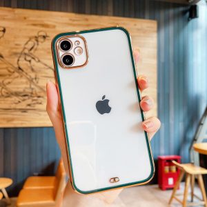 Luxury Square Silicone Electroplated Cover for Apple iPhone - iPhone 11 Pro, Green