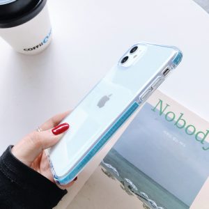 Premium Bumper Transparent Case For iPhone Series - iPhone 13 Pro, Blue