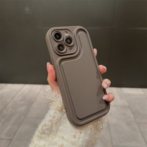 Frosted Silicon Back Case For Apple iPhone Series - iPhone 14, Brown