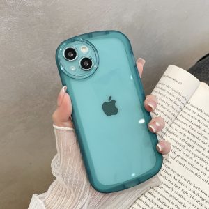 Crystal Clear Transparent Camera Protection Case For Apple iPhone Series - iPhone 15 Pro Max, Sea Blue