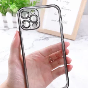 Camera Protection With Luxury Ring Transparent Case For Apple iPhone Series - iPhone 12 Pro, Silver