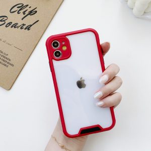 Shockproof Silicon Bumper Phone Case For Apple iPhone Series - iPhone 11 Pro Max, Red