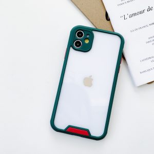 Shockproof Silicon Bumper Phone Case For Apple iPhone Series - iPhone 11 Pro Max, Dark Green