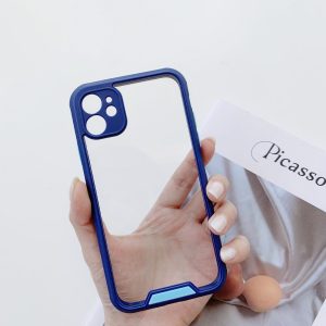 Shockproof Silicon Bumper Phone Case For Apple iPhone Series - iPhone 11 Pro Max, Navy Blue
