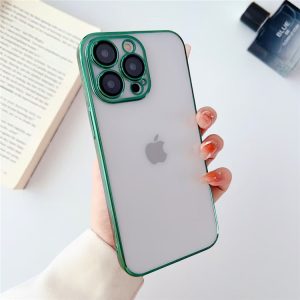 Camera Protection With Luxury Ring Transparent Case For Apple iPhone Series - iPhone 11 Pro Max, Green