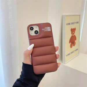 Silicone Puffer Back Cover For Apple iPhone Series - iPhone 11 Pro Max, Brown