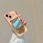 Brown Bear Mirror Stand Case For Apple IPhone Series