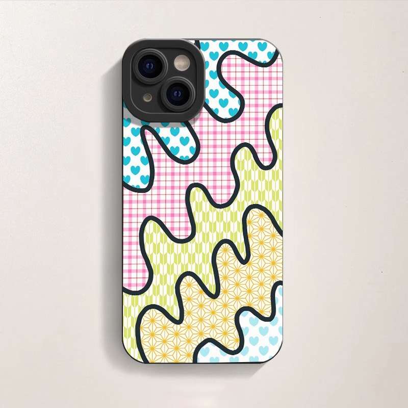 Colorful Patchwork Splash Silicone Case for Apple iPhone Series – view 3