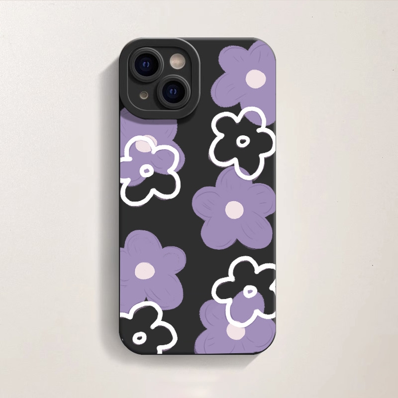 Lavender Blossom Pattern Silicone Case for Apple iPhone Series – view 3
