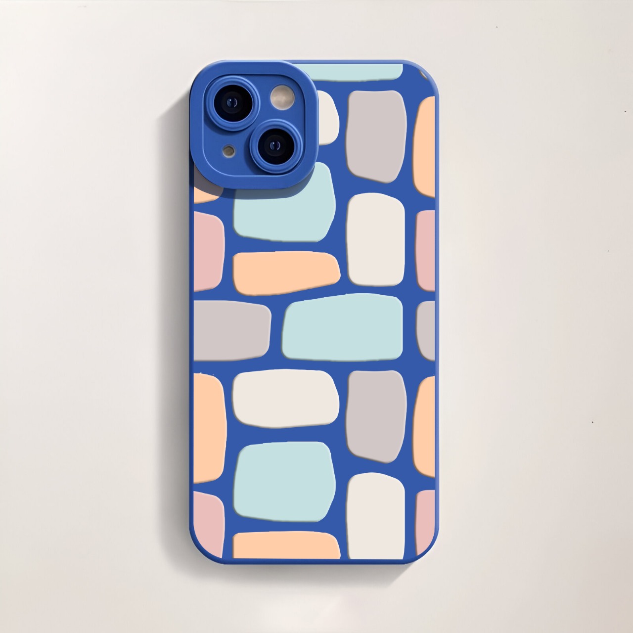 Retro Pastel Mosaic Silicone Case for Apple iPhone Series – view 4