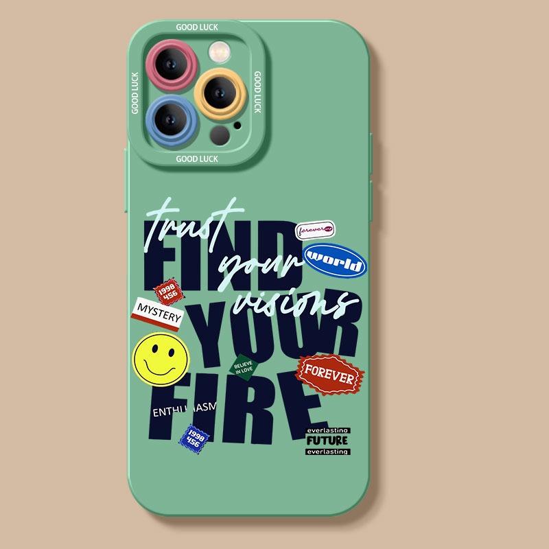 Motivational Stickers Collage Silicone Case for Apple iPhone Series – view 5