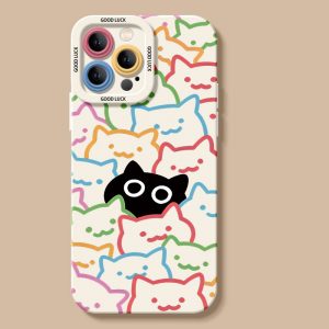 Colorful Cat Silicone Case for Apple iPhone Series