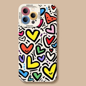 Colorful Heart Silicone Case for Apple iPhone Series