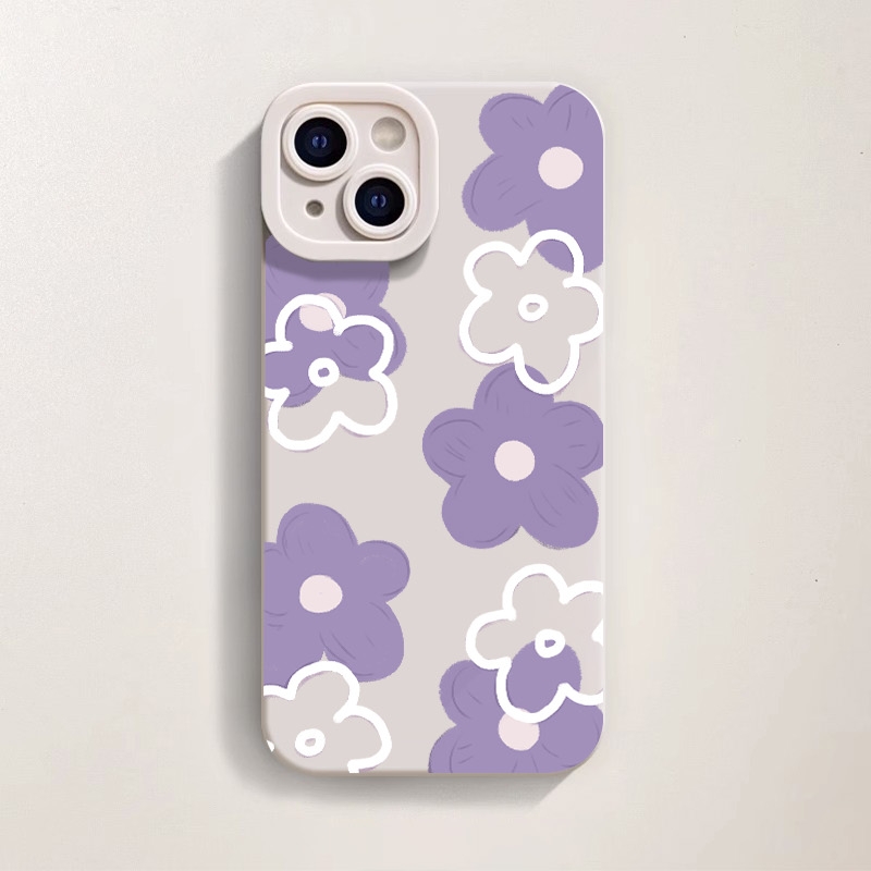 Lavender Blossom Pattern Silicone Case for Apple iPhone Series – view 1