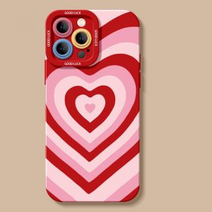 Retro Love Stripes Silicone Case for Apple iPhone Series