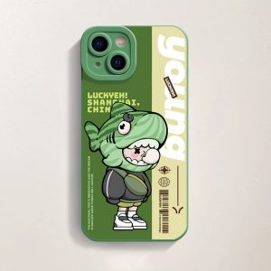 Cartoon Shark Hoodie Fun Silicone Case for Apple iPhone Series
