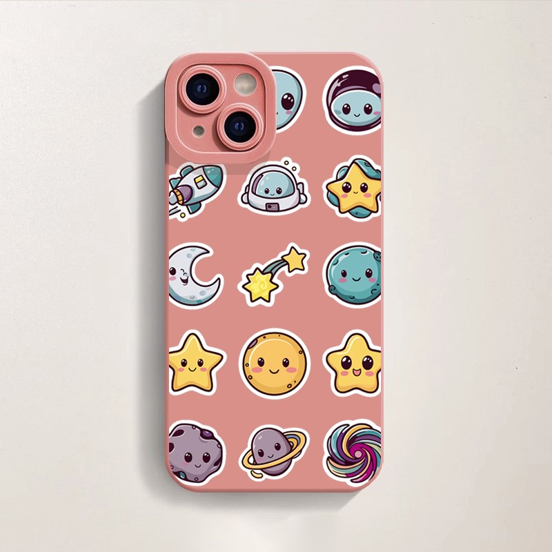 Galaxy Kawaii Characters Silicone Case for Apple iPhone Series – view 4