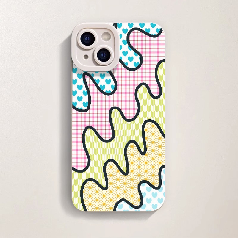 Colorful Patchwork Splash Silicone Case for Apple iPhone Series – view 2