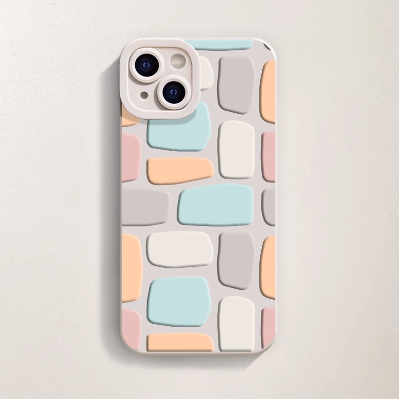 Retro Pastel Mosaic Silicone Case for Apple iPhone Series – view 2