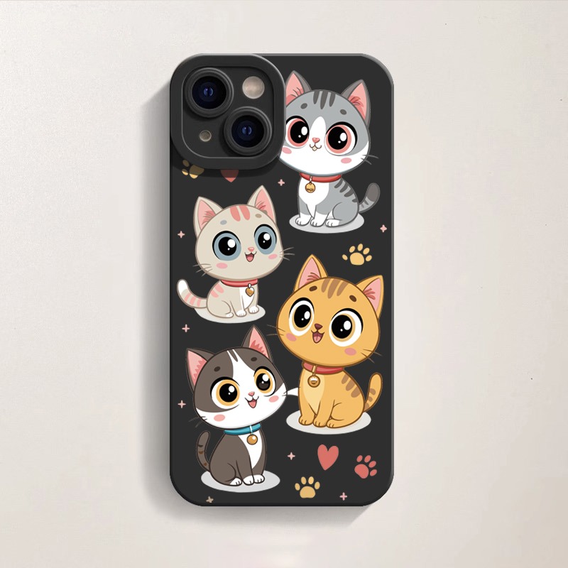 Charming Kawaii Kittens Silicone Case for Apple iPhone Series – view 2
