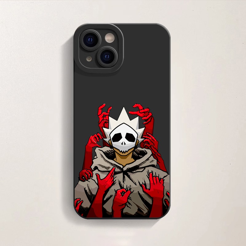 Edgy Skull and Hands Red Silicone Case for Apple iPhone Series – view 2