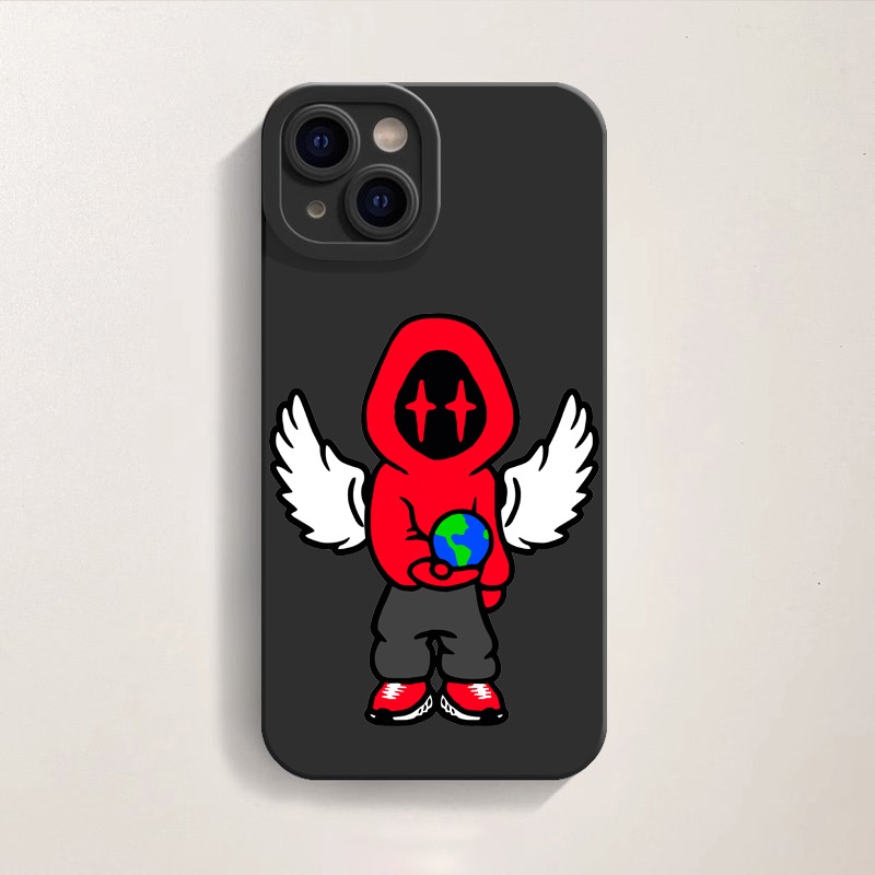 Winged Hoodie Guardian Design - Silicone Case for Apple iPhone Series – view 2