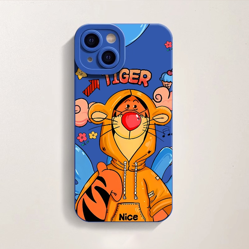 Cartoon Tiger Hoodie Fun Silicone Case for Apple iPhone Series – view 4