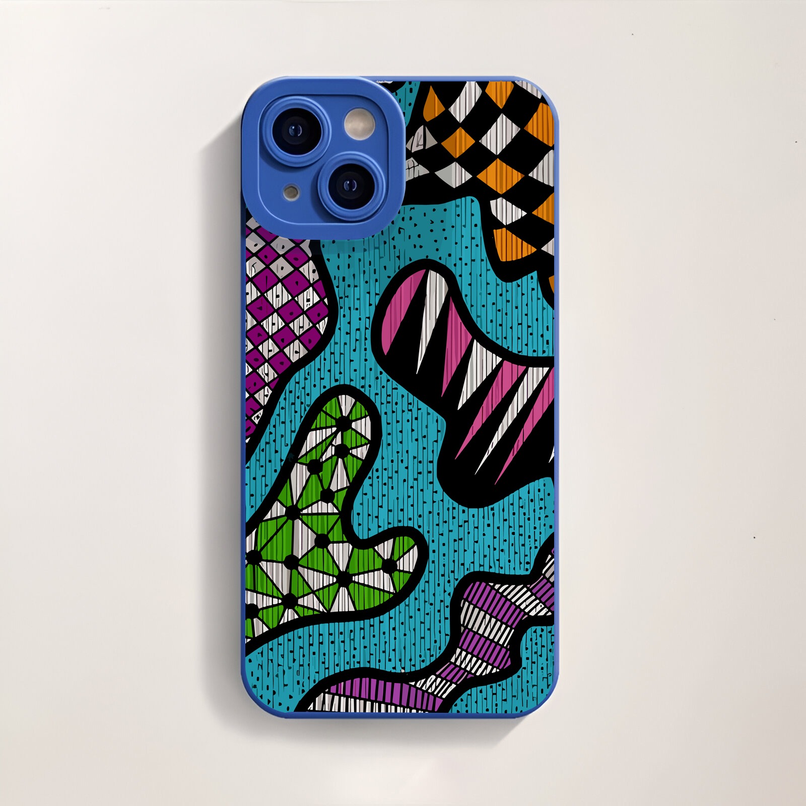 Vibrant Geometric Splash Silicone Case for Apple iPhone Series – view 3