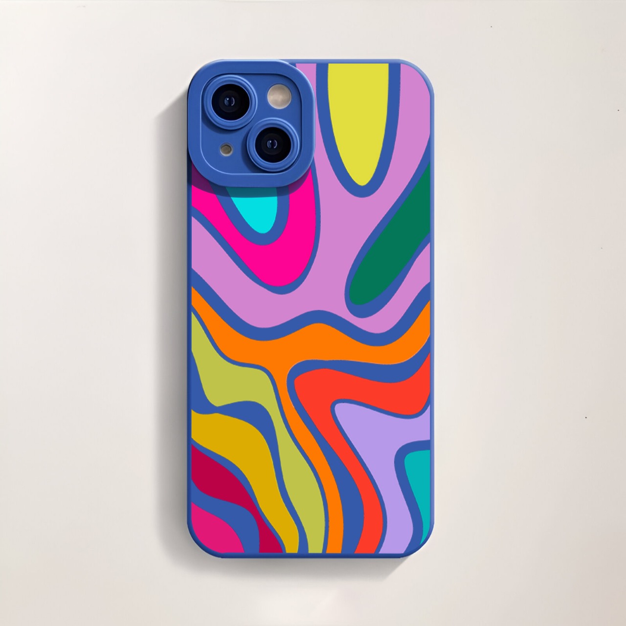 Vibrant Psychedelic Waves Silicone Case for Apple iPhone Series – view 3