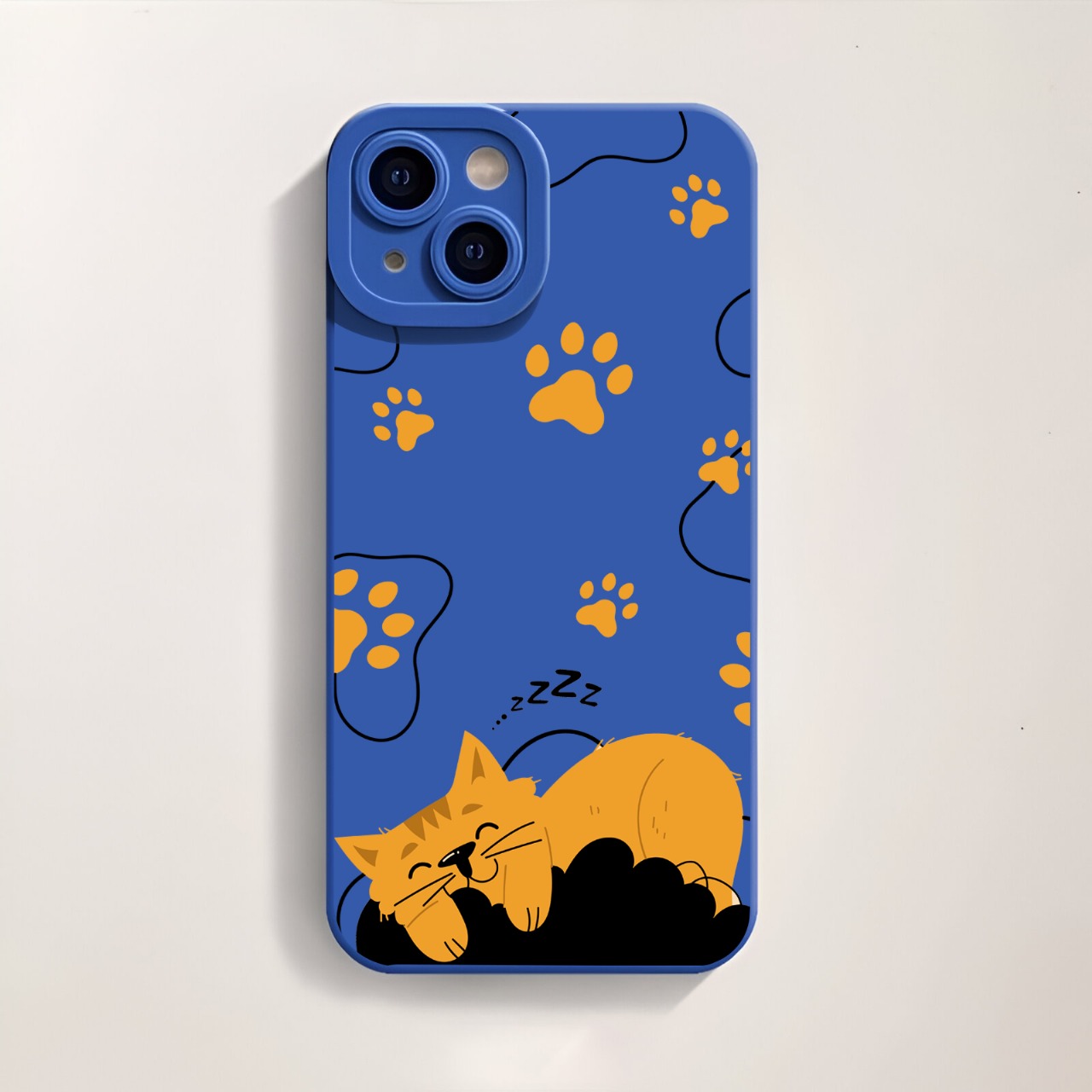 Cozy Cat Nap Paw Print Silicone Case for Apple iPhone Series – view 2