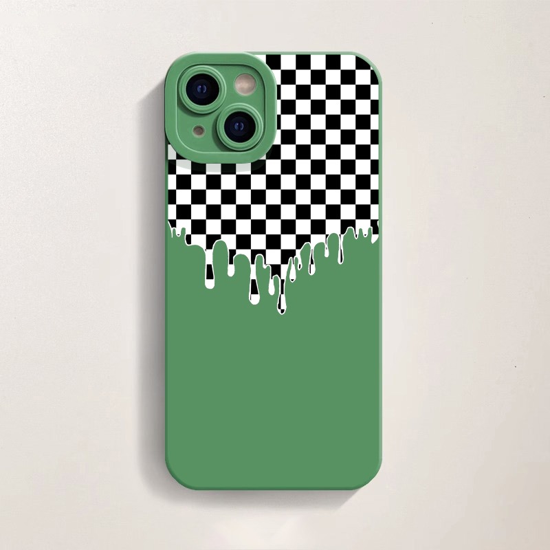 Dripping Checkerboard Elegance Silicone Case for Apple iPhone Series – view 4