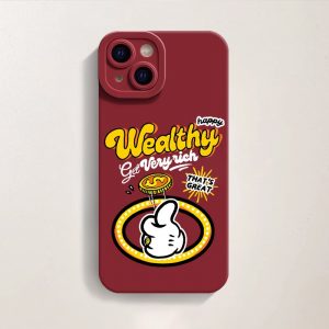 Rich Vibes Cartoon Style Silicone Case for Apple iPhone Series